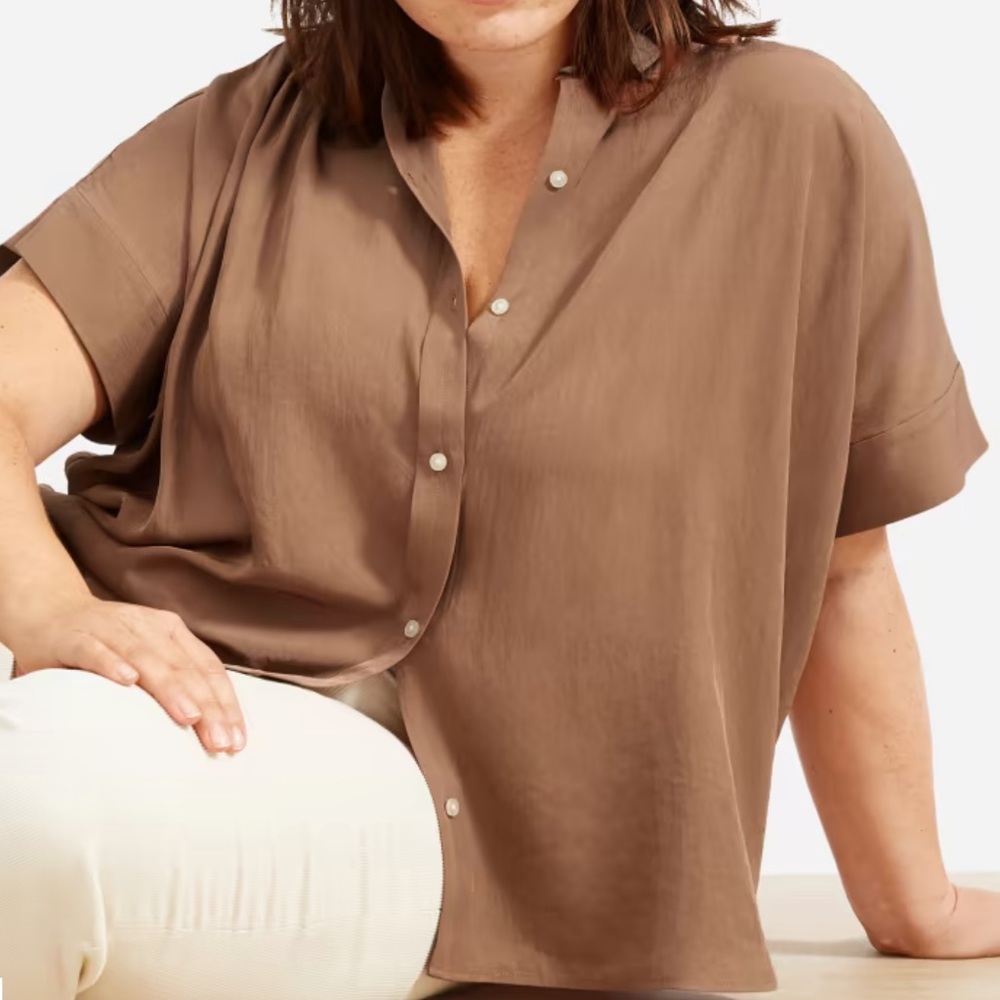 Everlane Japanese GoWeave Light Square Shirt - Brown | 6